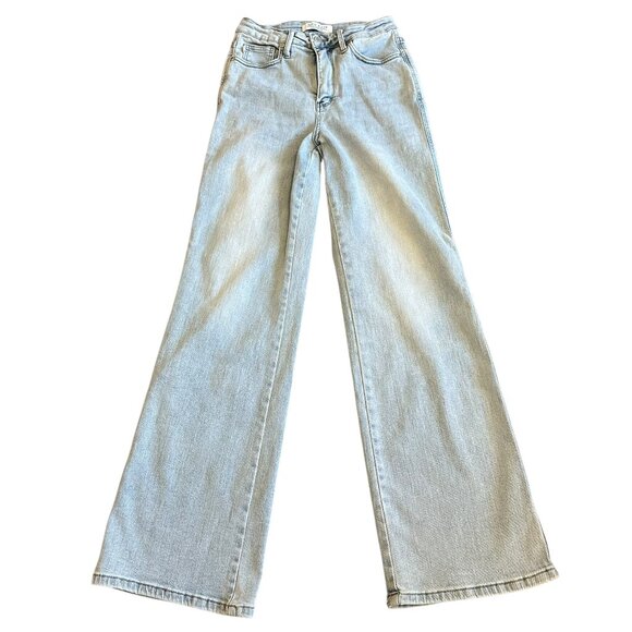 Judy Blue Straight Fit Light Wash Jeans Stretch Wide Leg Denim Size 27 Women's - Picture 1 of 11